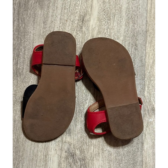 Baby Girls GAP Minnie Mouse Sandals Red Black Bow Size 8 Toddler Shoes - Picture 4 of 4